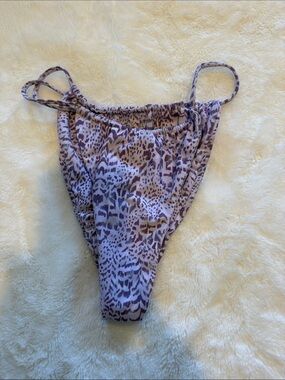 Skatie Lavender and Brown Animal Print Bikini Bottom